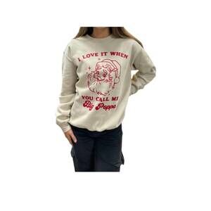 NEW MUGSBY big poppa santa sweatshirt in sand